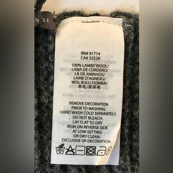 $98 New Armani Exchange A|X Extra Long Scarf Gray 100% Lambswool - Picture 5 of 8